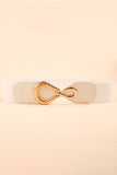 Ribbed Alloy Buckle Elastic Belt 