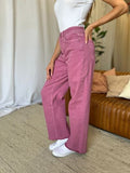 RFM Full Size High Rise Garment Dye Wide Leg  Jeans 