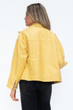 How Dare U Drawstring Hem PU Leather Zip Up Jacket 