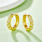 Moissanite 925 Sterling Silver Huggie Earrings 