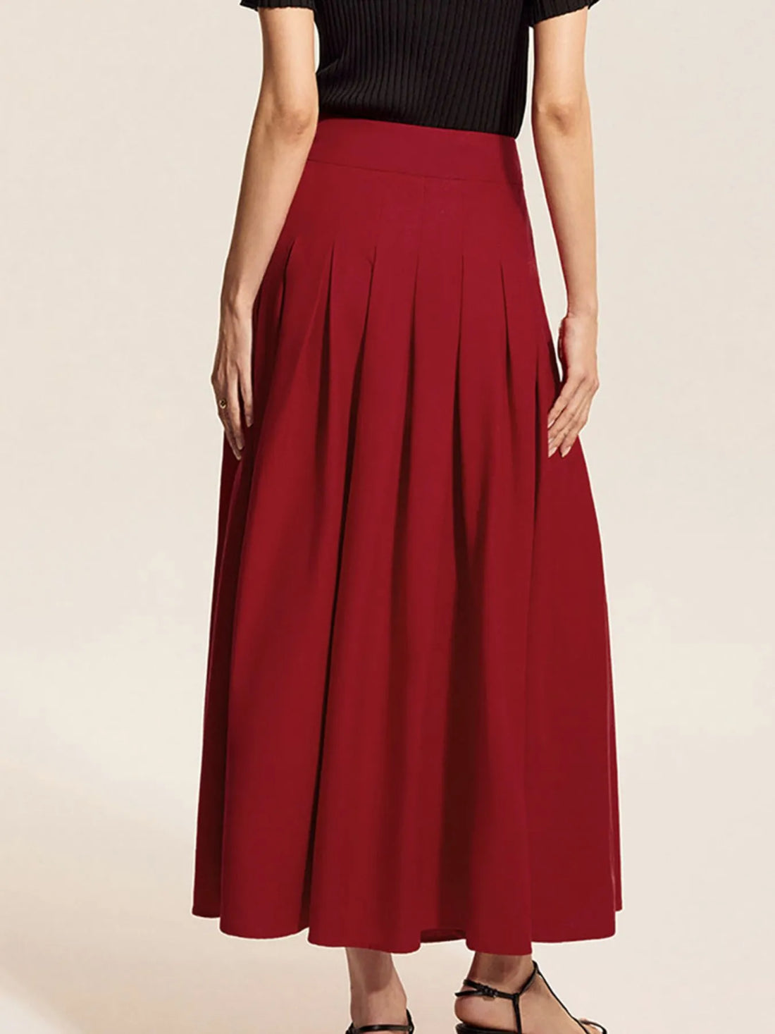 Square Neck Tank and Pleated Slit Skirt Set Two Piece Dresses