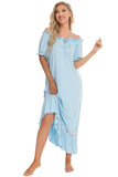 Lace Detail Short Sleeve Lounge Dress 