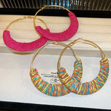 Alloy Grass Vine Hoop Earrings 
