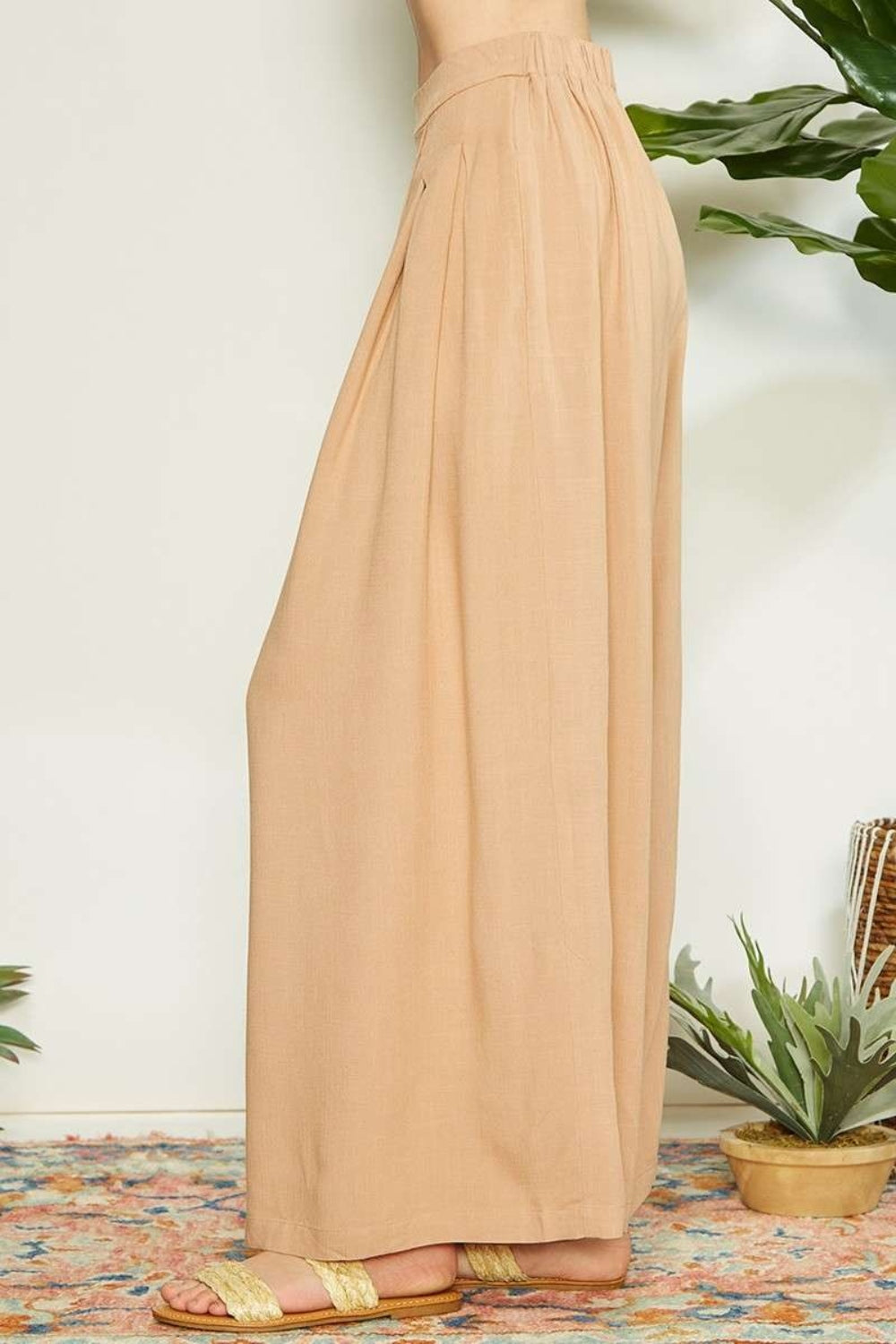 Mittoshop Wrap Pleating Detail Wide Leg Pants 