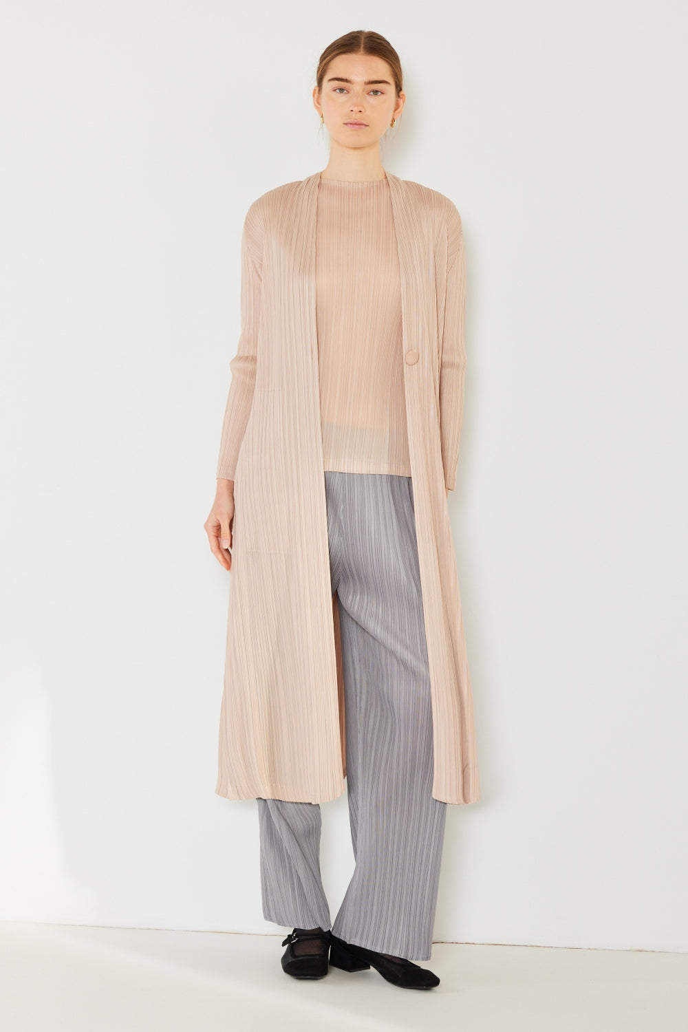 Marina West Swim Pleated Long Sleeve Cardigan 