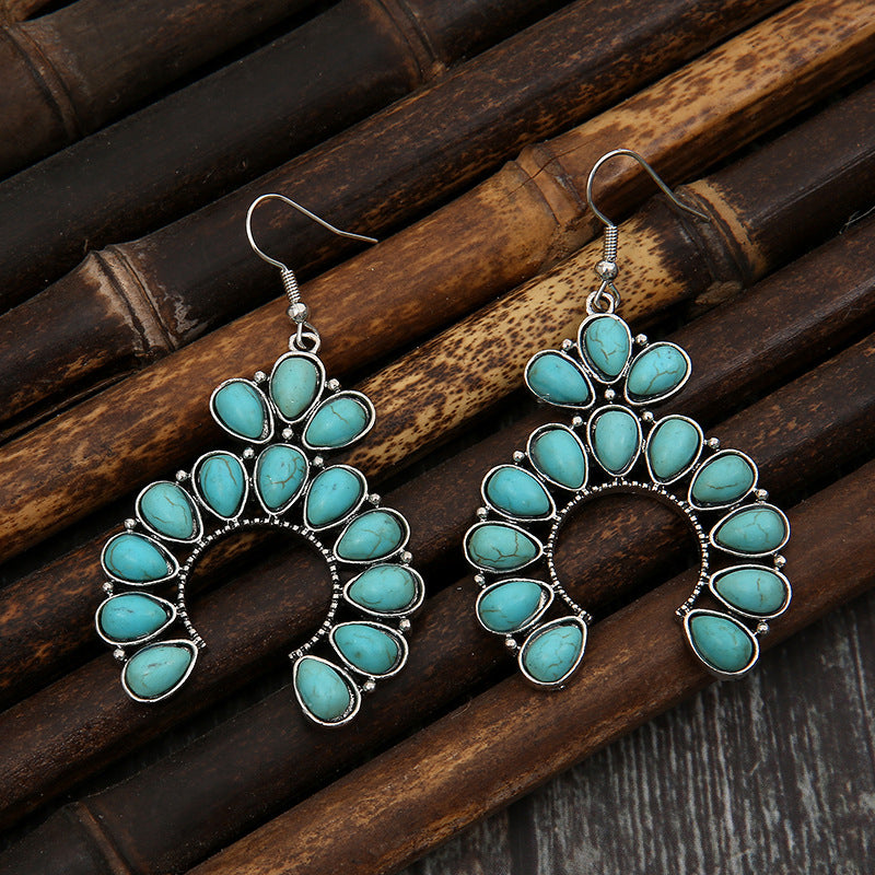 Artificial Turquoise Drop Earrings 
