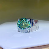 10 Carat Moissanite 925 Sterling Silver Signet Ring 