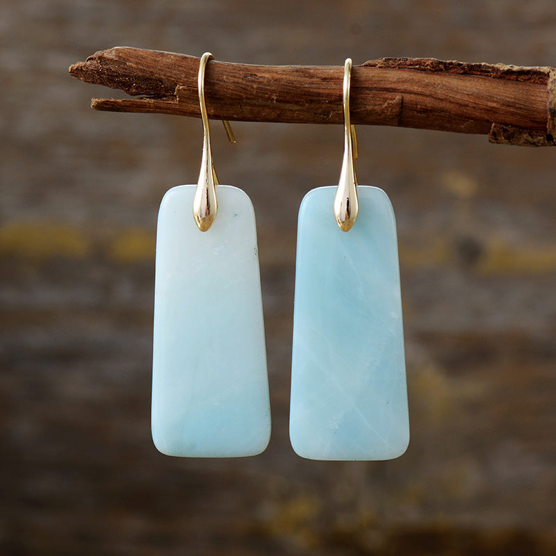 Natural Stone Geometric Shape Earrings 
