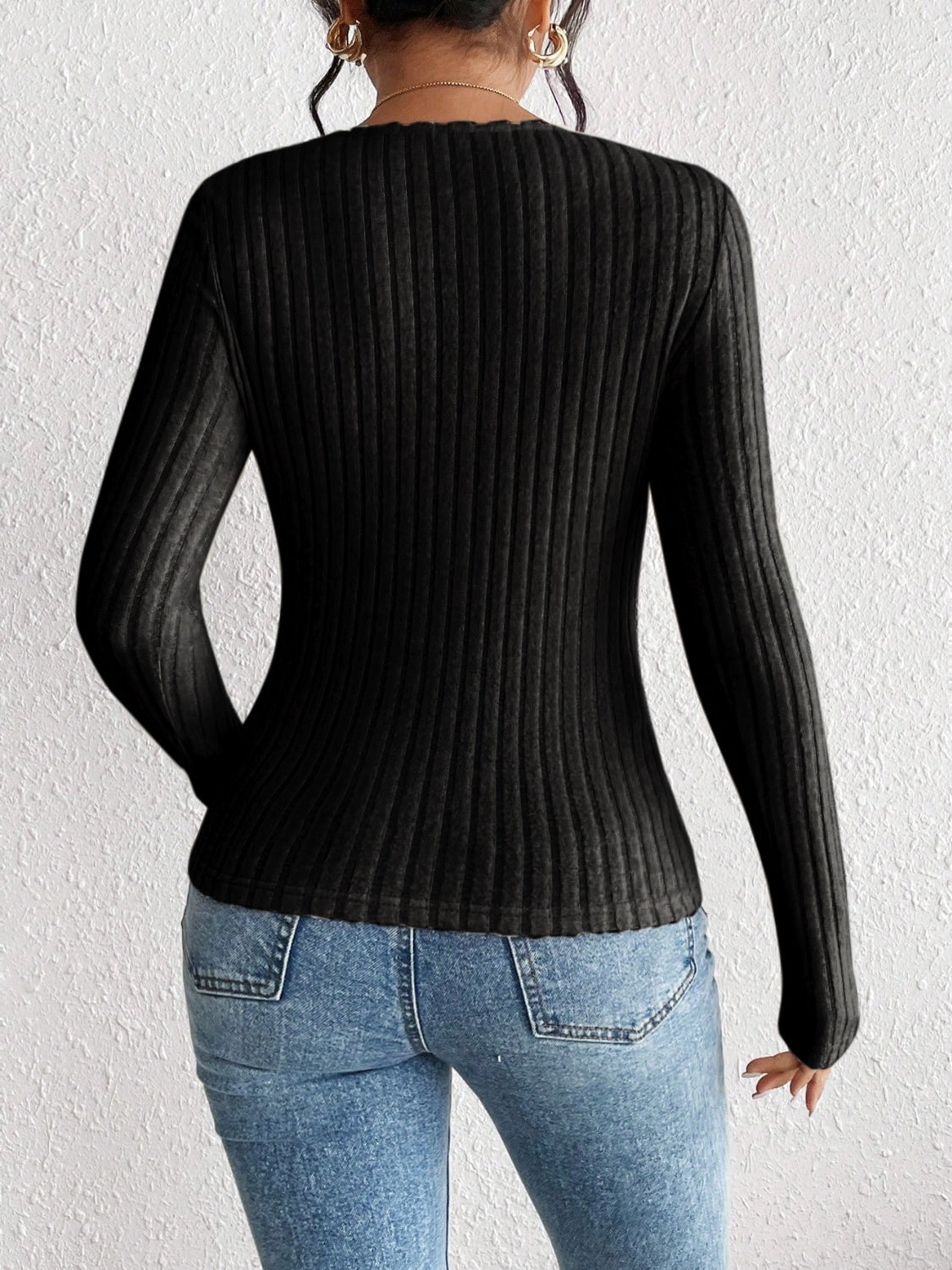 Honey Ribbed Long Sleeve T-Shirt 