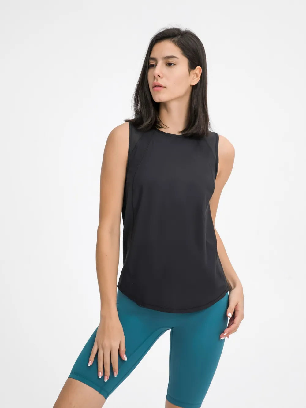 Millennia Cutout Back Round Neck Active Tank 