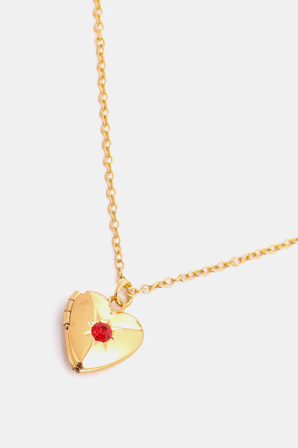 Zircon Heart Shape 14K Gold-Plated Pendant Necklace 