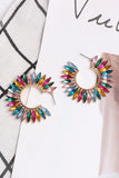 Zinc Alloy Acrylic C-Hoop Earrings 