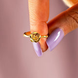 Rose Shape 18K Gold-Plated Ring 