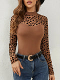 Heart Mock Neck Long Sleeve T-Shirt 