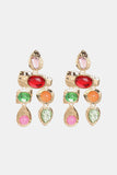 Geometrical Zinc Alloy Frame Resin Dangle Earrings 