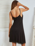 Lace Detail V-Neck Lounge Dress 