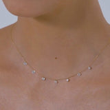 Stainless Steel Rhinestone Pendant Necklace 