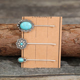 3 PCS/Set Artificial Turquoise Hair Pins 