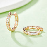 Moissanite 925 Sterling Silver Huggie Earrings 