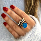Alloy Three-Layered Open Ring 