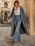 Tie Waist Long Sleeve Coat 