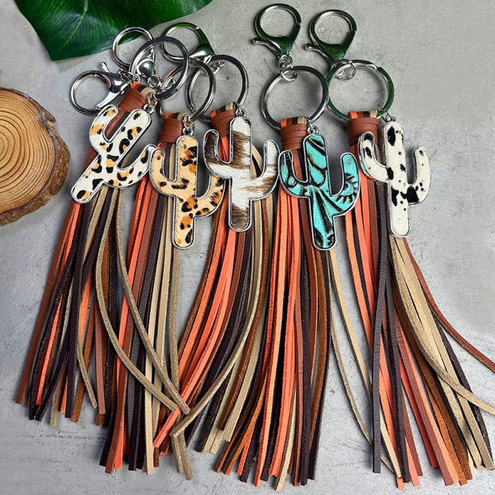 Cactus Keychain with Tassel 