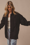 BiBi Button Up Washed Jacket with Pockets 
