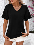 Mandy V-Neck Dropped Shoulder T-Shirt 