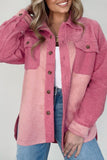 Pocketed Color Block Collared Neck Jacket 