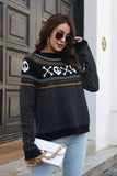 Ghost Pattern Round Neck Long Sleeve Sweater 