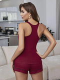 Scoop Neck Wide Strap Tank and Shorts Lounge Set Lingerie & Nightwear