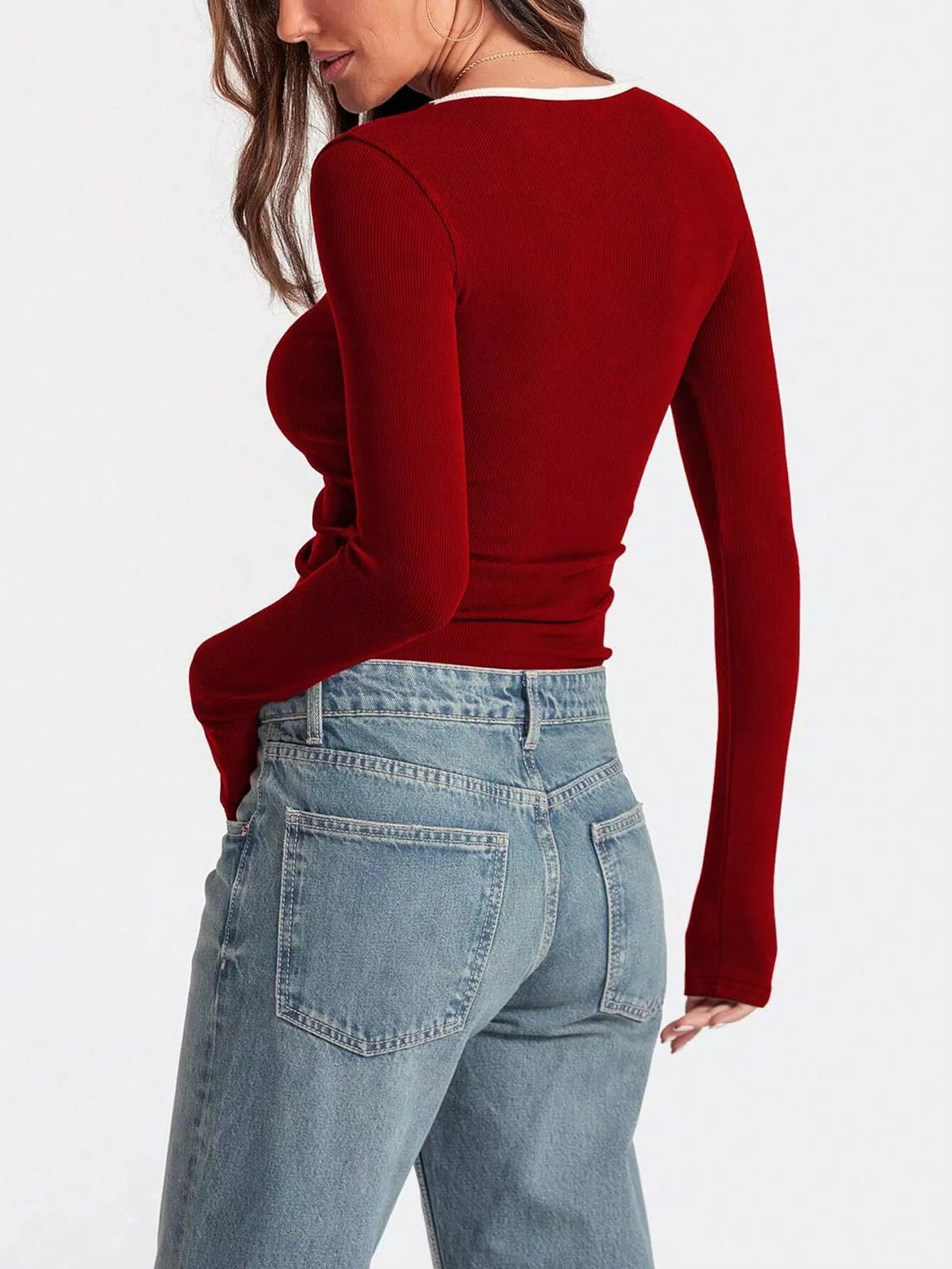 Scoop Neck Long Sleeve T-Shirt 