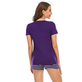 Striped Short Sleeve Top and Shorts Lounge Set Lingerie & Nightwear