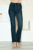 Judy Blue Full Size Button Fly Hem Destroy Straight Jeans 