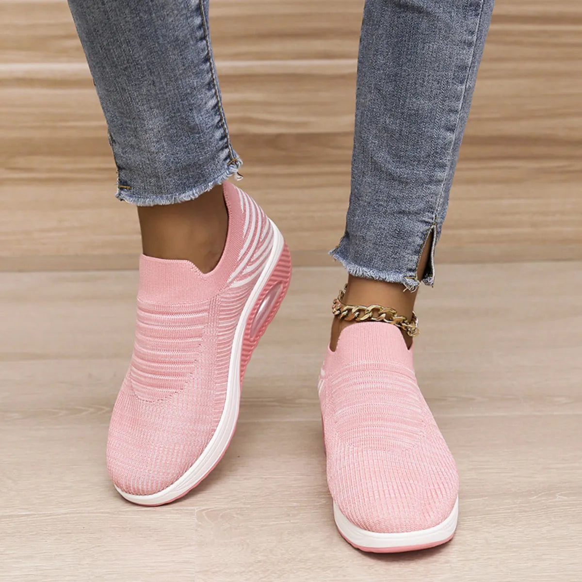 Breathable Mesh Wedge Sneakers 