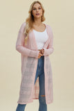 Double Take Full Size Open Front Longline Cardigan 