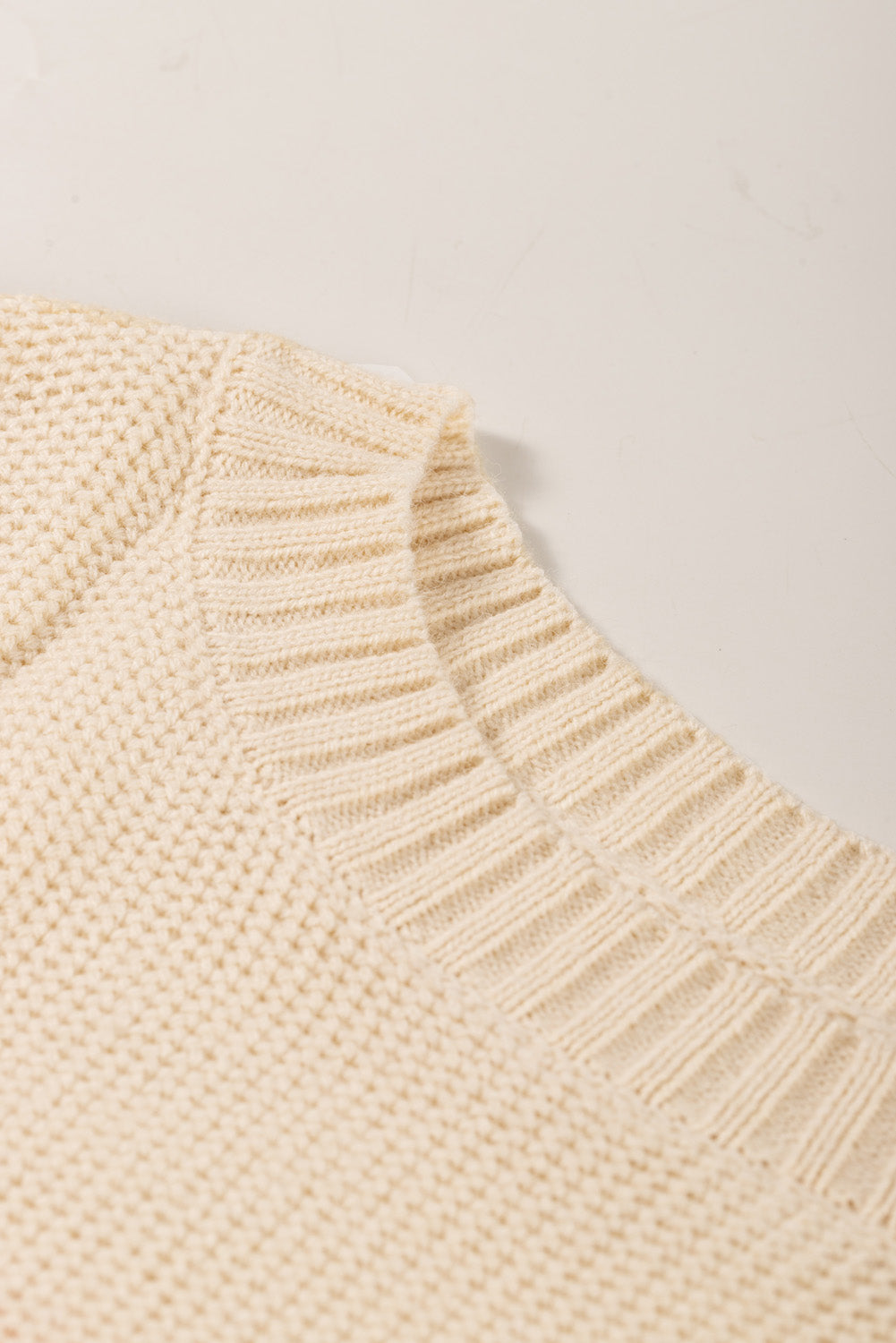 Color Block Drop Shoulder Round Neck Sweater 