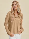Double Take Full Size High-Low Dropped Shoulder Long Sleeve Hoodie 