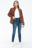 Snobbish Pocketed Zip Up Turtleneck Puffer Jacket 
