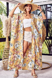 BiBi Floral Side Slit Longline Cardigan 