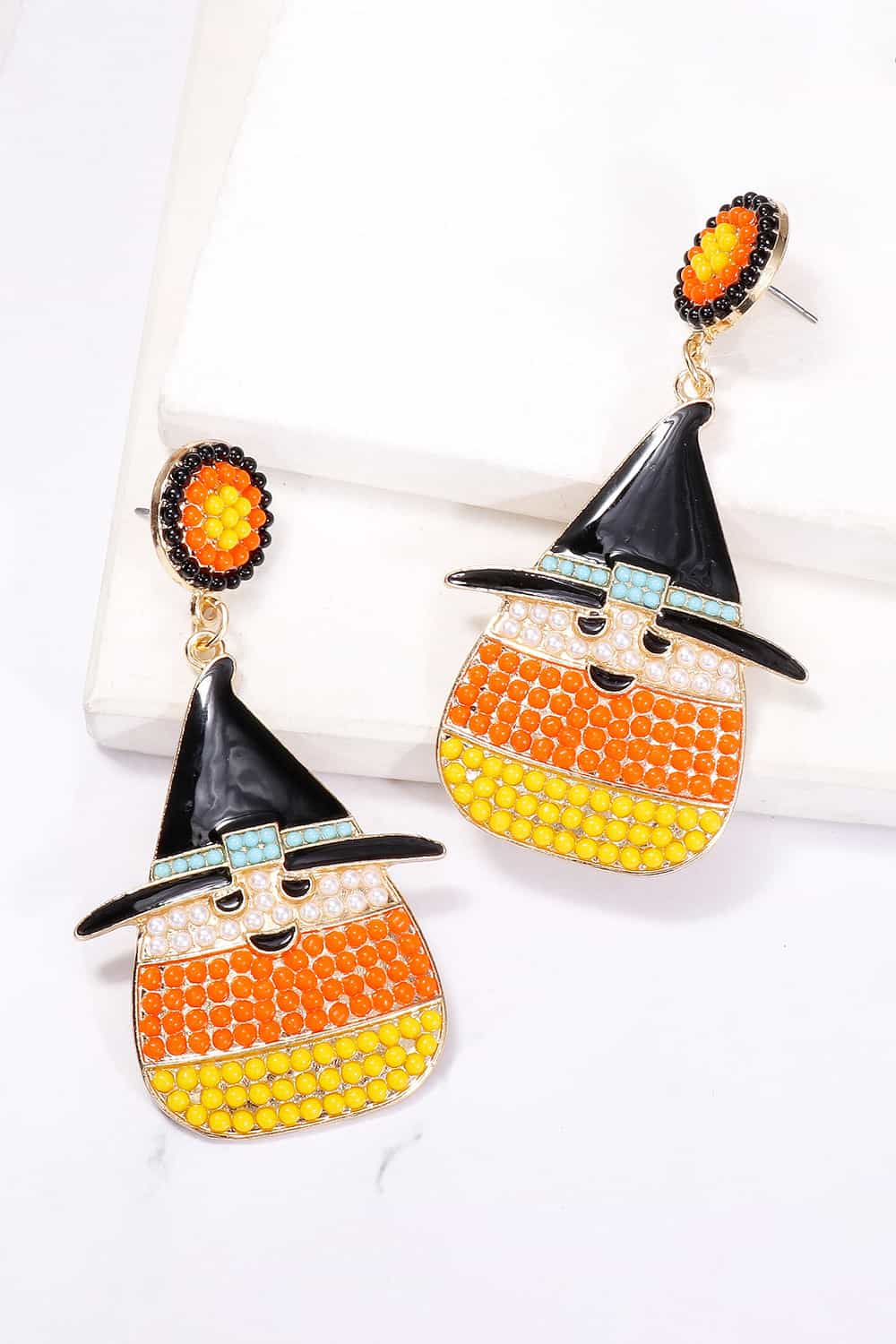 Witch's Hat Shape Synthetic Pearl Dangle Earrings 