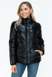 Snobbish Pocketed Zip Up Turtleneck Puffer Jacket 