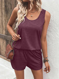 Casual Wide Strap Tank Top and Shorts Set Two Piece Dresses