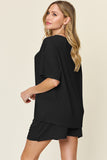 Double Take Basic style Round Neck Solid Set 