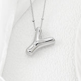 Copper Bubble Letter Pendant Necklace 