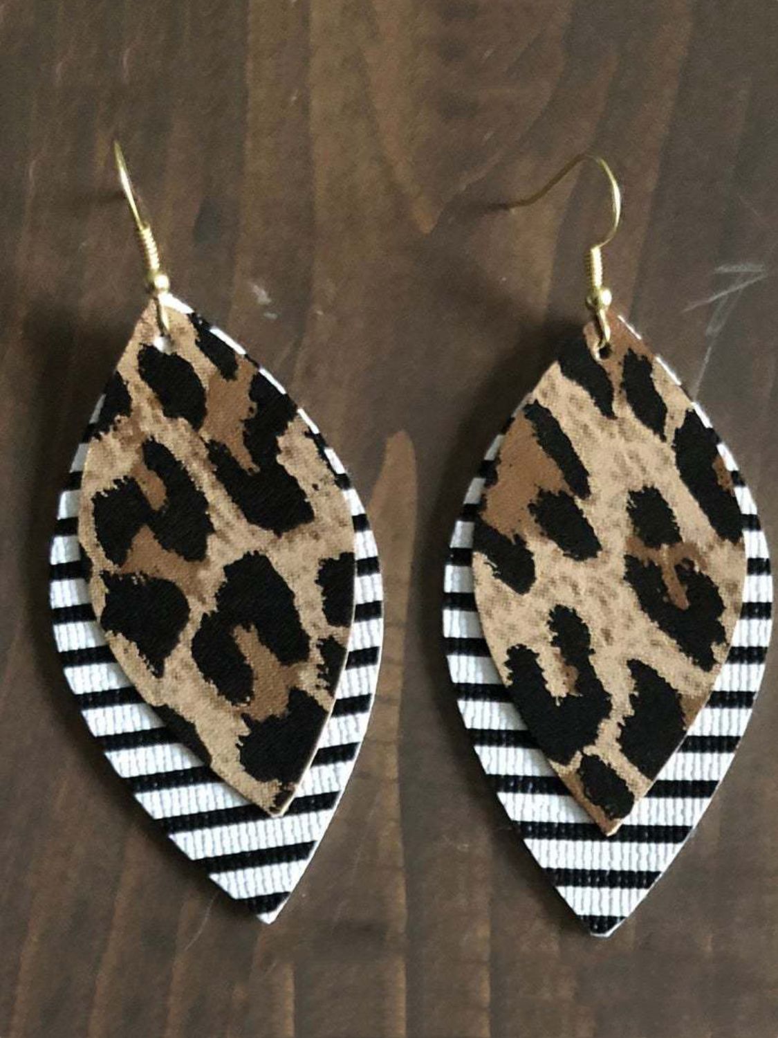 PU Leather Leaf Dangle Earrings 