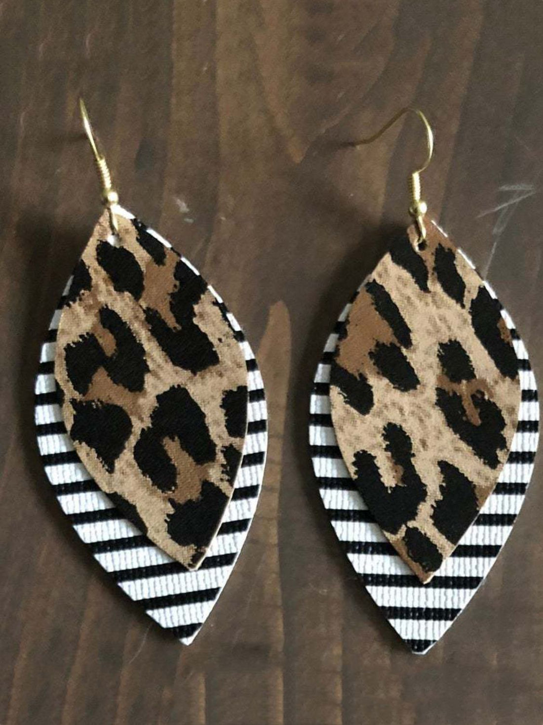 PU Leather Leaf Dangle Earrings 