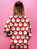 Christmas Santa Print Round Neck Top and Shorts Lounge Set Lingerie & Nightwear