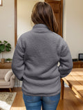 Full Size Turtleneck Zip Up Long Sleeve Sherpa Jacket 