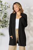 Basic Bae Full Size Ribbed Open Front Cardigan with Pockets 